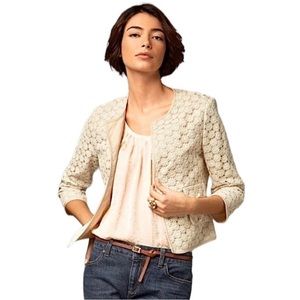 TALBOTS Jackie fit Daisy lace jacket blazer 3/4 sleeve size 4